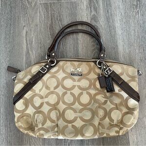 Coach Signature Monogram Shoulder Bag with Removable Strap